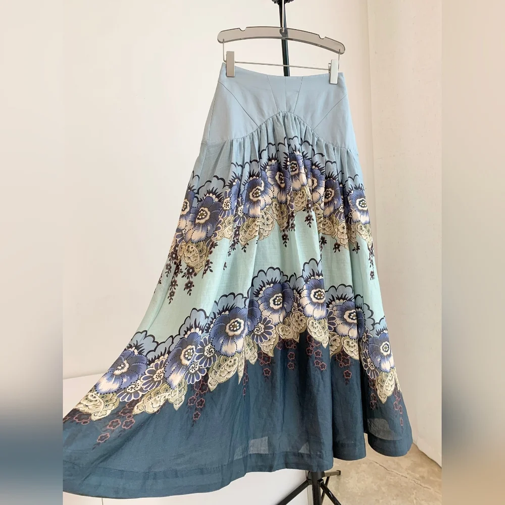 ALEMAIS Madalena Skirt Blue - Picture 8 of 11